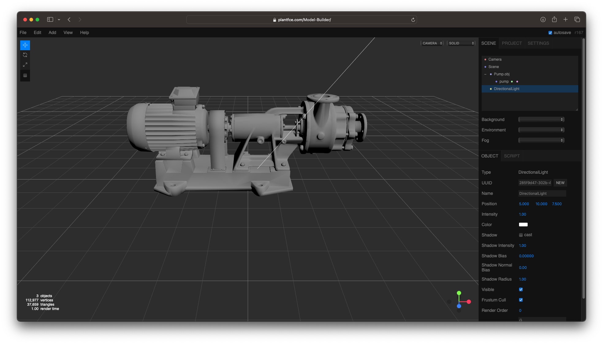 Directional Light Directional light added to scene