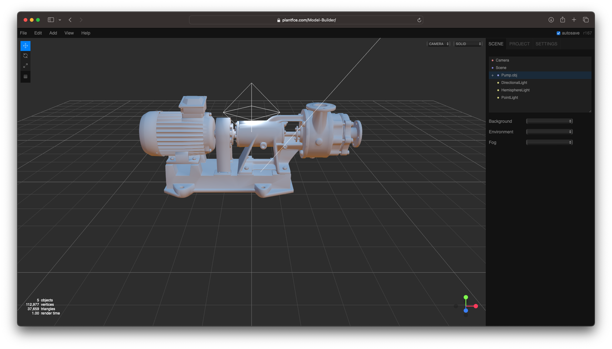 Point Light Point light added above the 3D model
